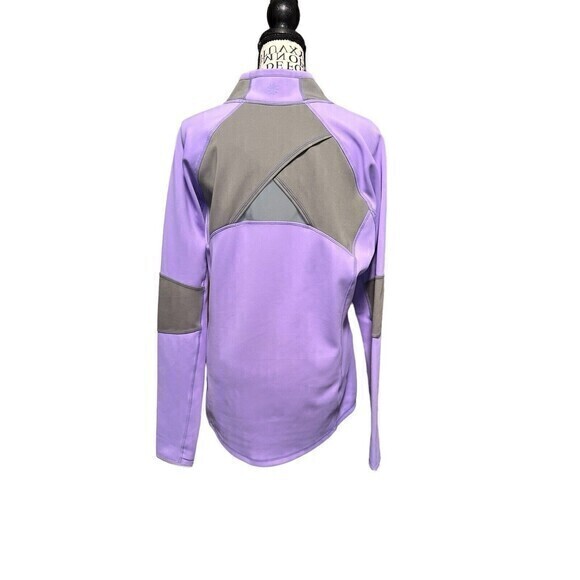 Athleta large long‎ sleeve 3/4 Front Zip, Lavender ￼front Zip Pocket Hi … - Picture 4 of 8